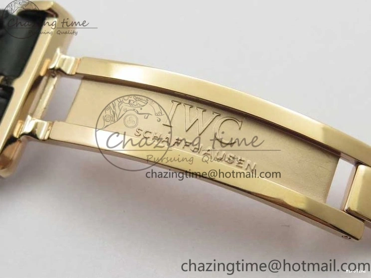 MIROTIME 0307 Elegant Portugieser Perpetual Calendar IW503302 RG V9F 1:1 Best Edition Gray Dial on Black Leather Strap A 7096